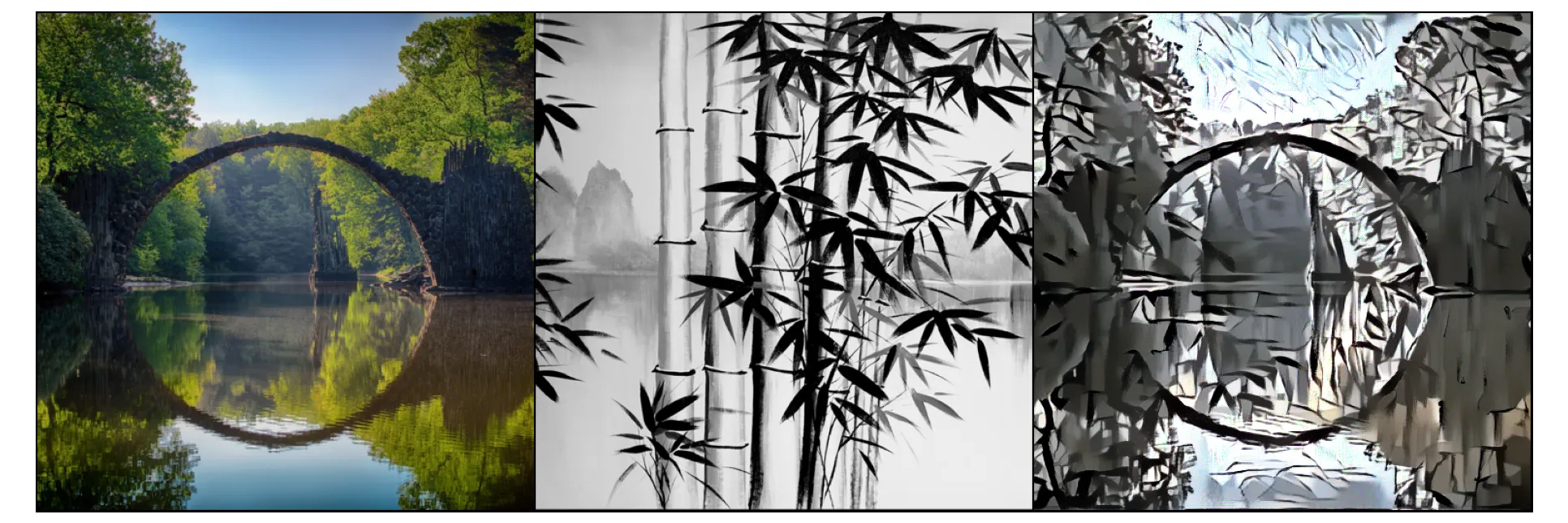 bridge + bamboo forest